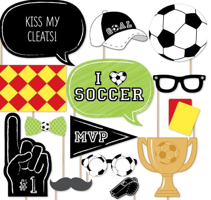 Soccer Photo Booth Props Kit