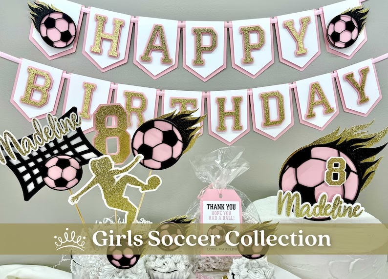 Girls Soccer Party Banner