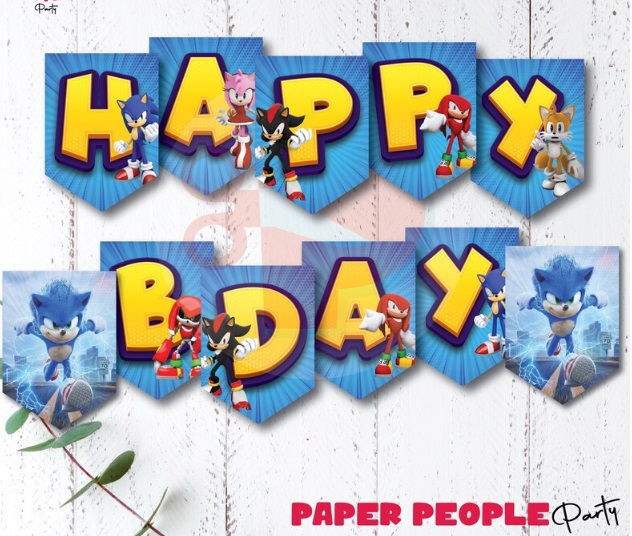 Sonic Birthday Banner