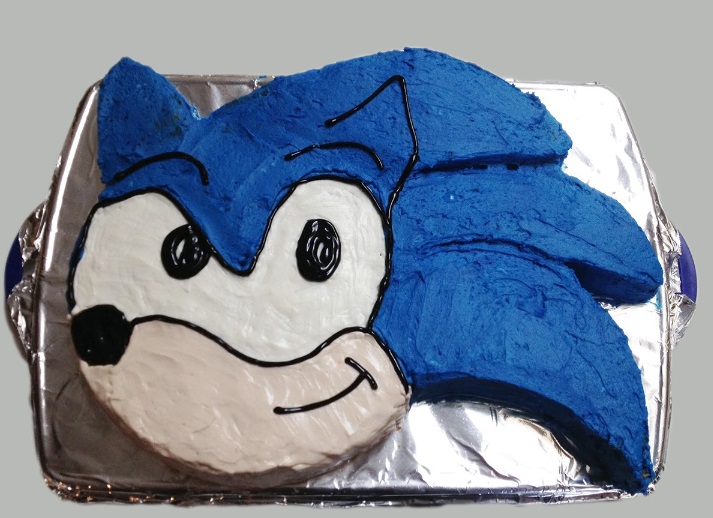 Easy Sonic Face Cake