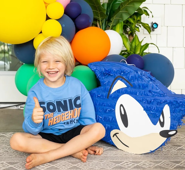 Sonic Children Birthday Party Decor 5th 6th Number Balloons Set