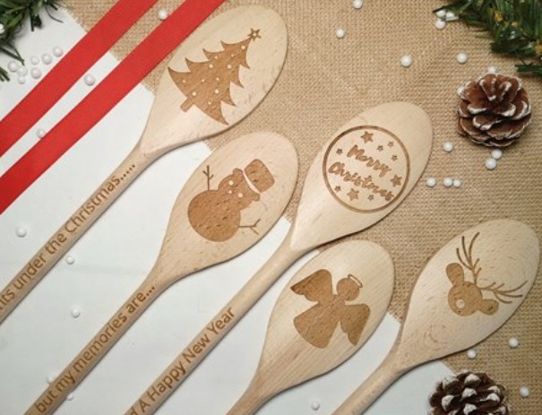 Christmas Art Wooden Spoons 