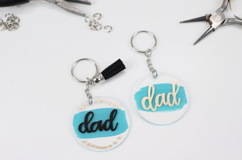 Hand-Lettered Acrylic Keychain