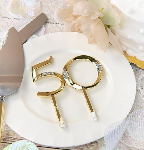 Plastic Gold Cake Topper