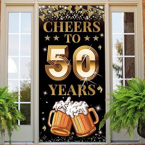 Cheers to 50 Years Door Banner