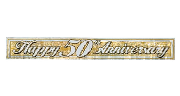 Metallic Anniversary Fringe Banner