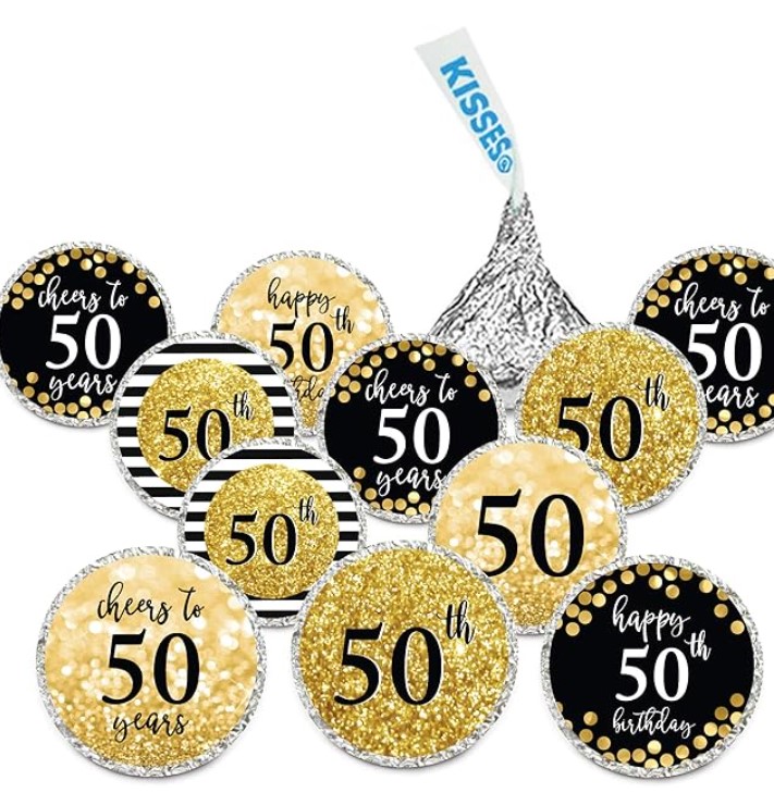 Glitter Milestone Chocolate Drop Labels