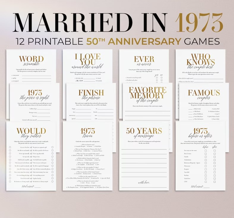 Gold Wedding Games Bundle