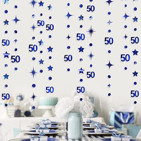 Navy Blue 50th Anniversary Decorations