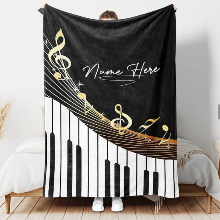 Personalized Piano Blanket for Piano Players