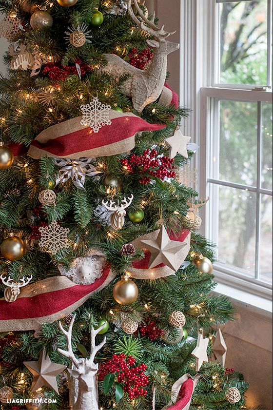 Red and Brown Burlap Ribbon