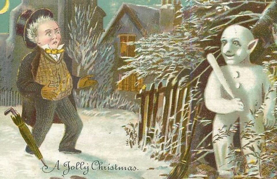 Creepy Victorian Christmas Card Designs