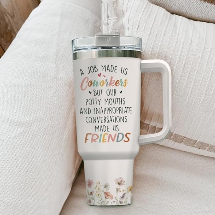 Work Made Us Colleagues - Personalized Tumbler Cup - Birthday Gift