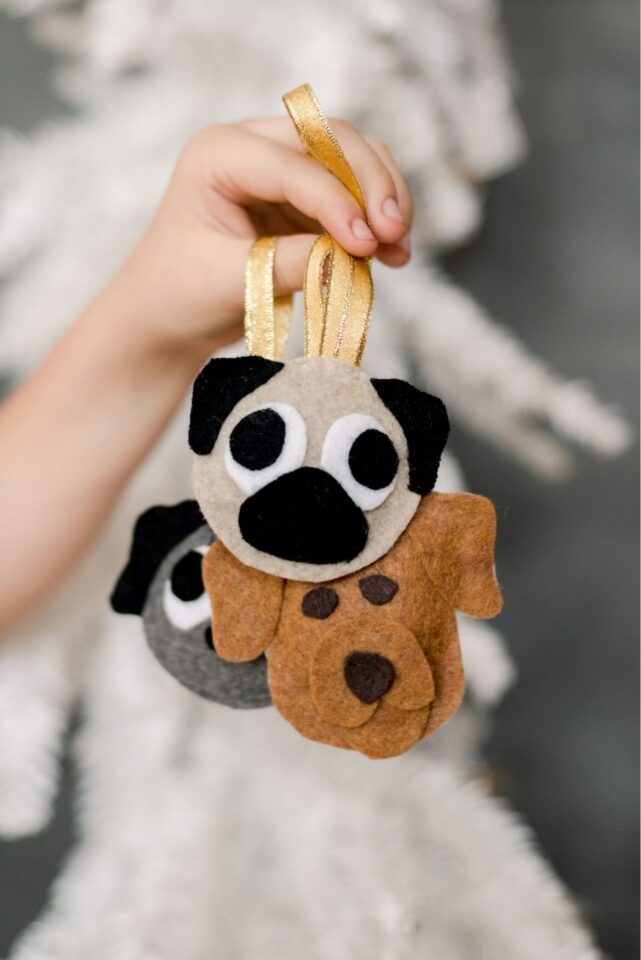 christmas crafts kids - felt dog ornaments