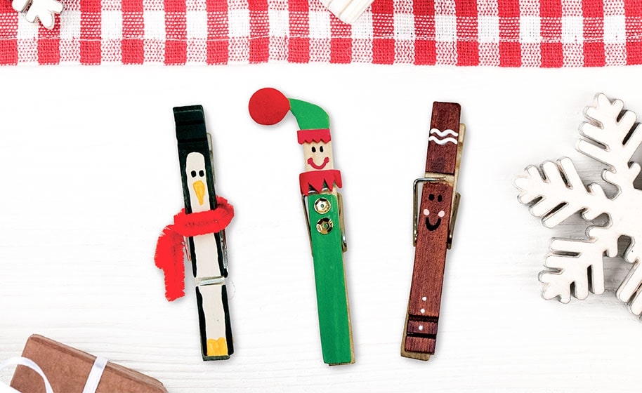 christmas crafts kids - clothespin characters