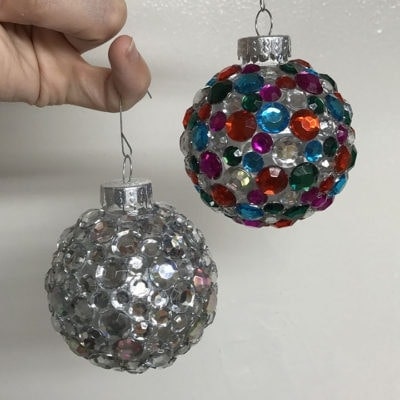 christmas crafts kids - Colorful rhinestone ornaments