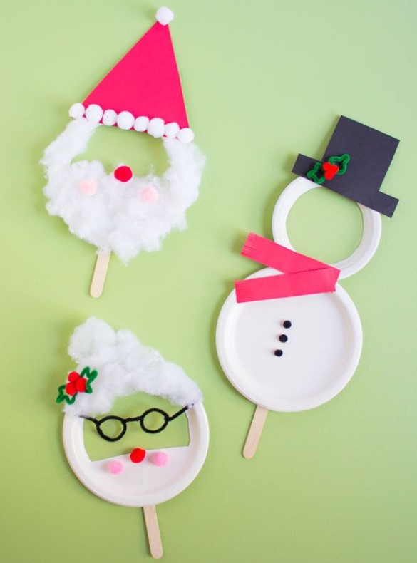 christmas crafts kids - paper plate christmas mask