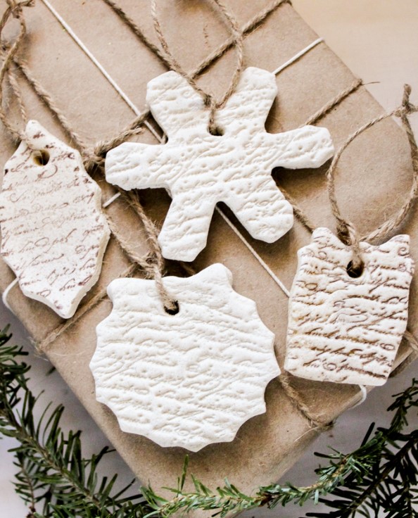 christmas crafts kids - salt dough snowflakes