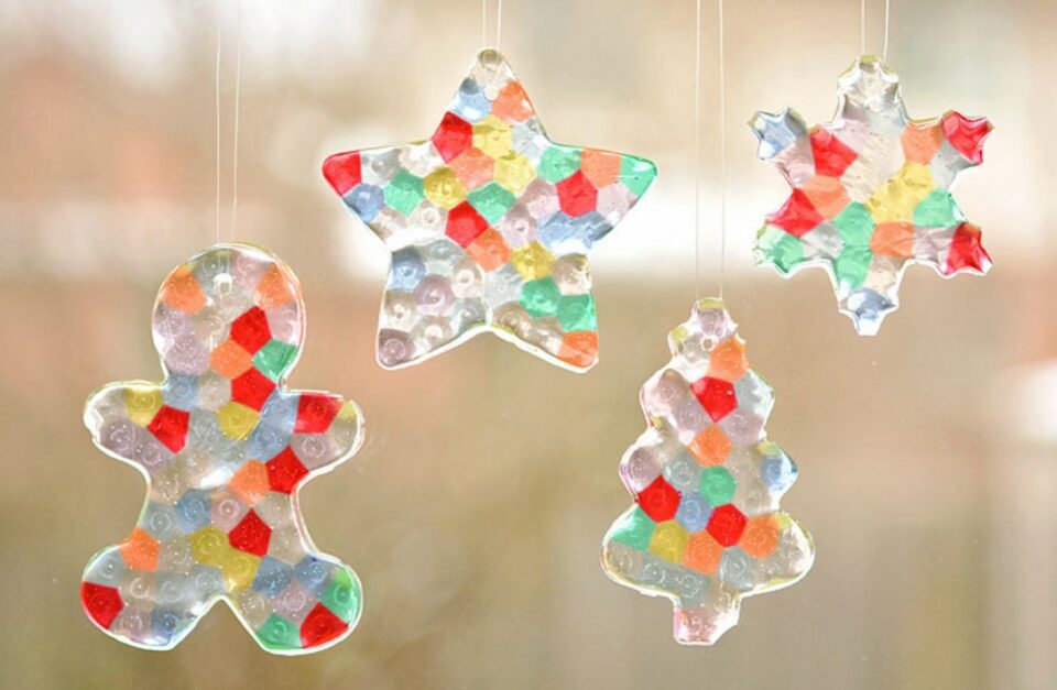 christmas crafts kids - melted bead ornaments