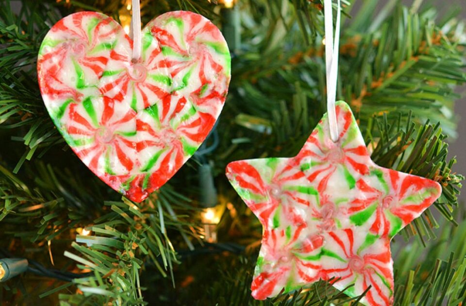 christmas crafts kids - peppermint candy ornaments