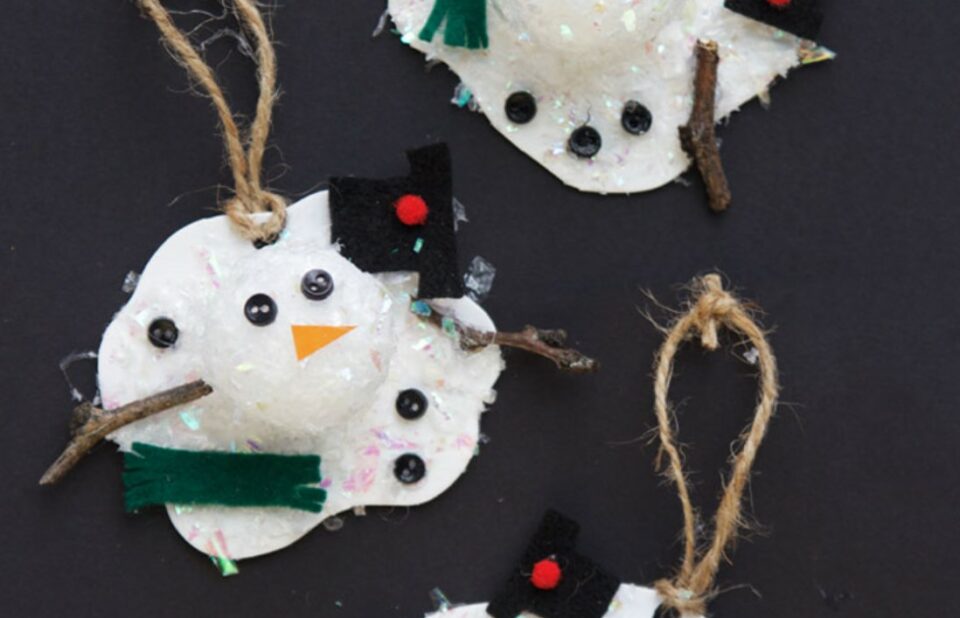 christmas crafts kids - melted snowman ornaments