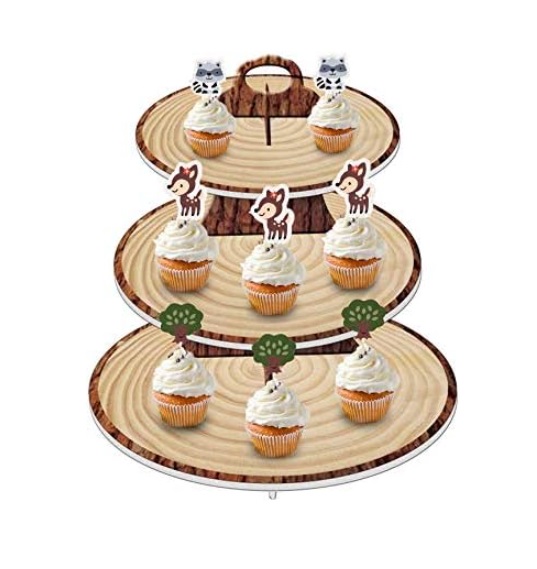 Wood-Grain Cupcake Stand