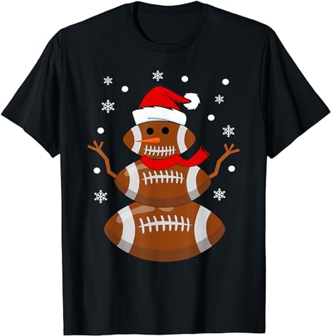 Christmas Football Snowman T-Shirt