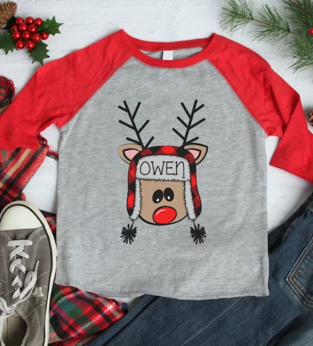 Reindeer Personalized Name Shirt 