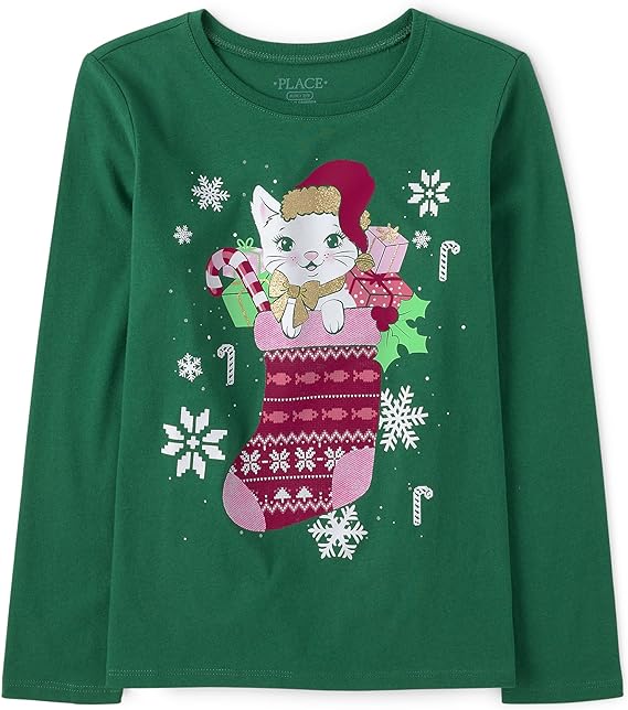 Christmas Cat Graphic T-Shirt