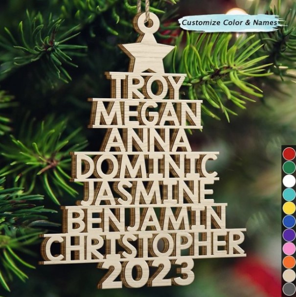 Custom Expecting Family Name Ornament