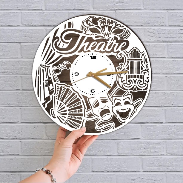Theater Theme Theatre Mask Special Wall Clock