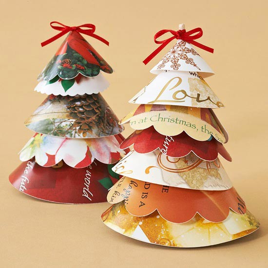 Recycled Holiday Card Tree