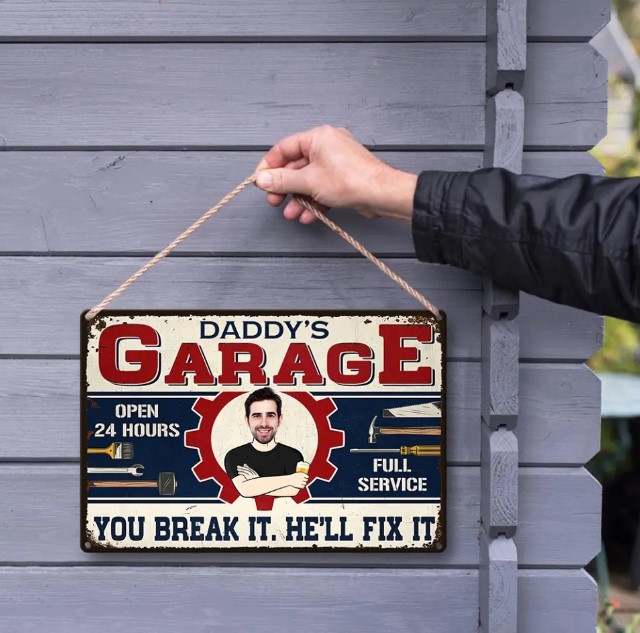 Personalized Garage Sign Dad's Garage Men Workshop Custom Metal Signs Dad  Gifts, Grandpa Gifts - Custom Laser Cut Metal Art & Signs, Gift & Home Decor