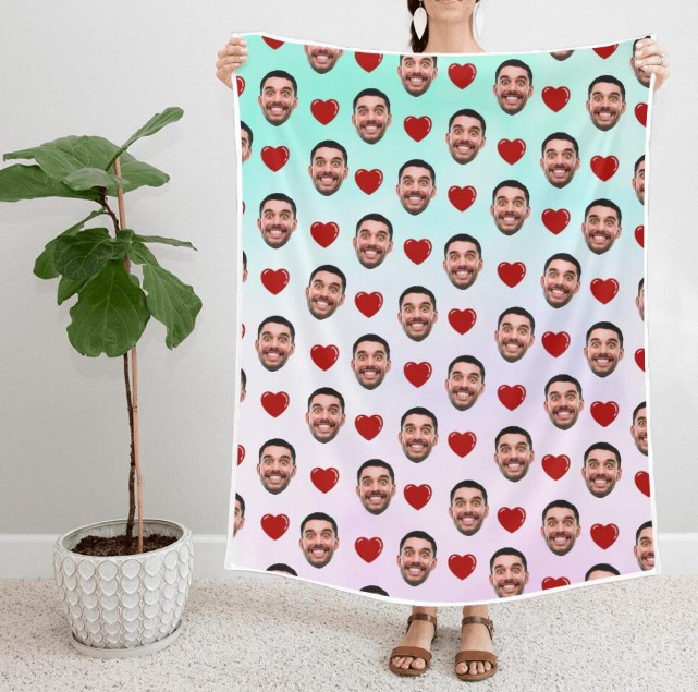 Custom Face And Pattern&nbsp;Blanket