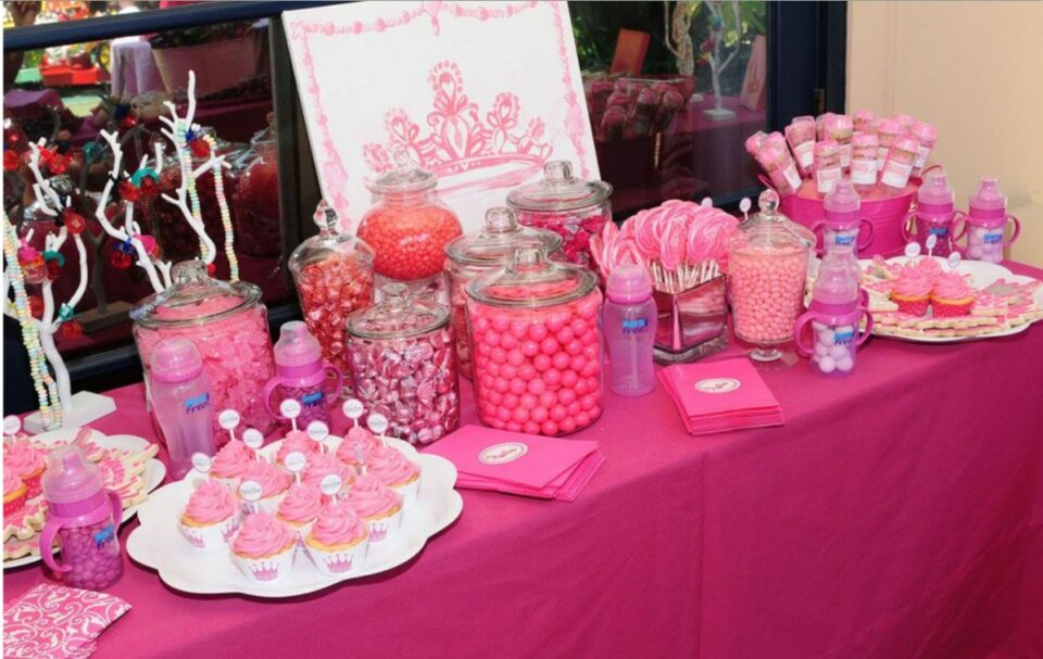 Pink candy buffet