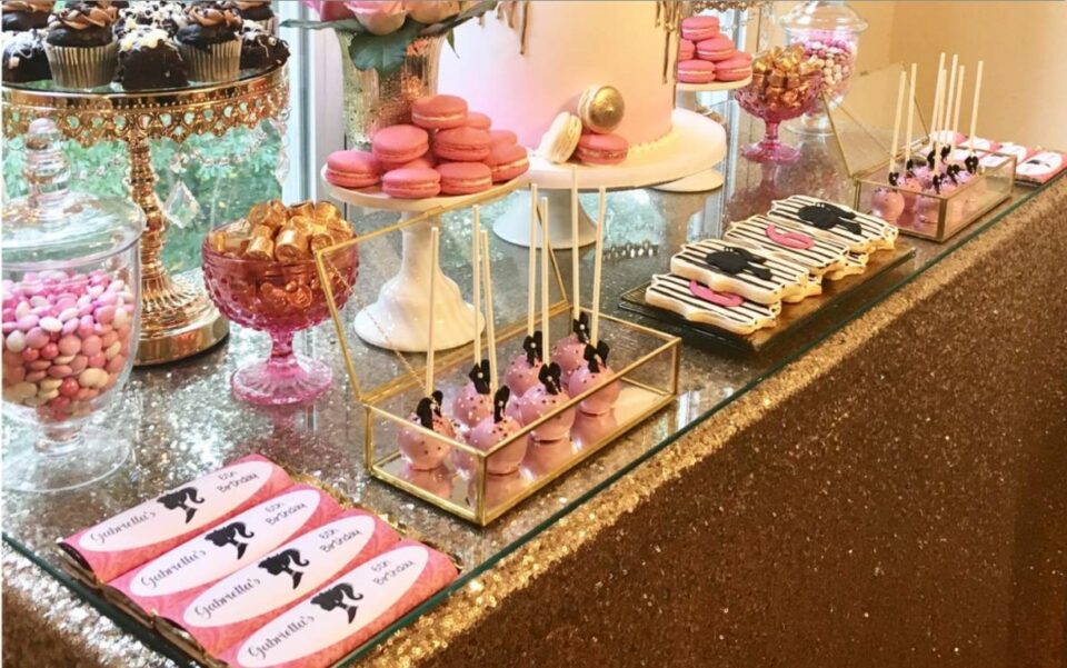 Barbie dessert table