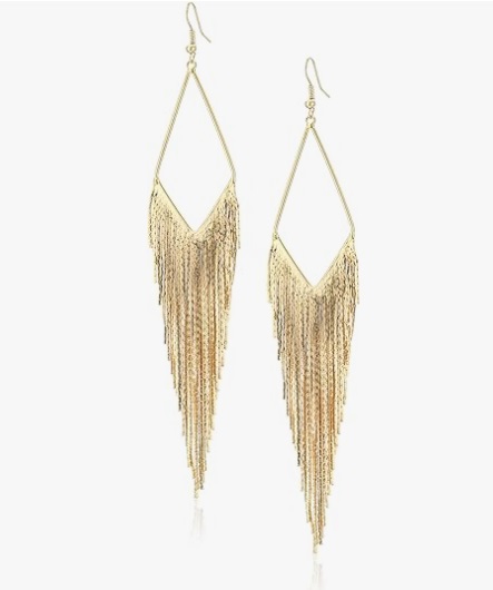 Basic Fringe Linear Drop Earrings