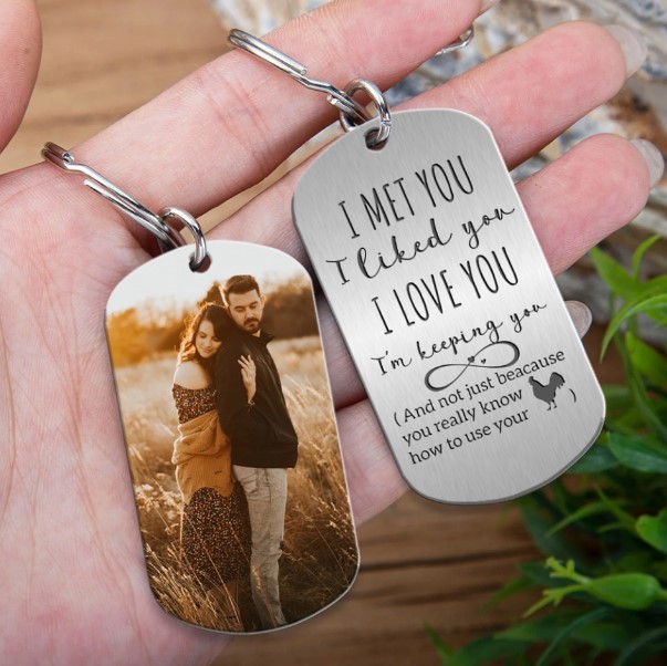 I Met You I Licked You I Love You - Personalized Metal Keychain