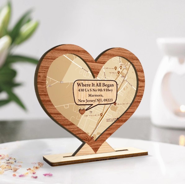 Where It All Began Personalized Map - Wooden Plaque