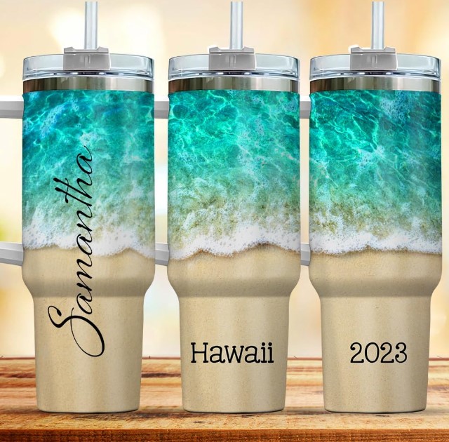 Simple Modern 20 oz Classic Tumbler with Straw & Flip Lid - 18/8 Stainless  Steel Water Bottle Pattern: Ocean Geode 