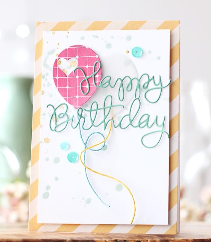 Balloon die-cut birthday card