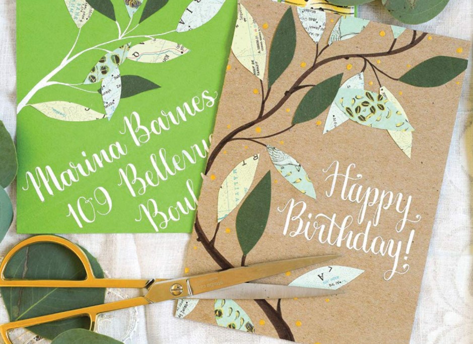 Leafy birthday card