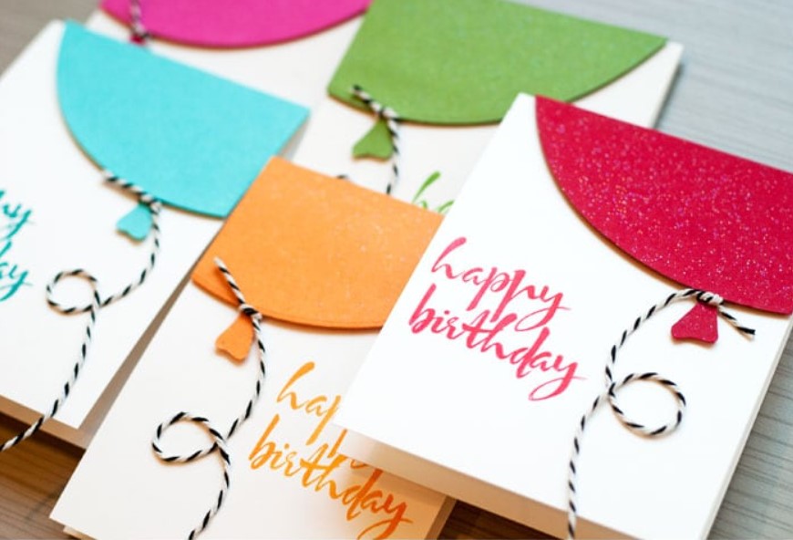 Ballon string birthday card