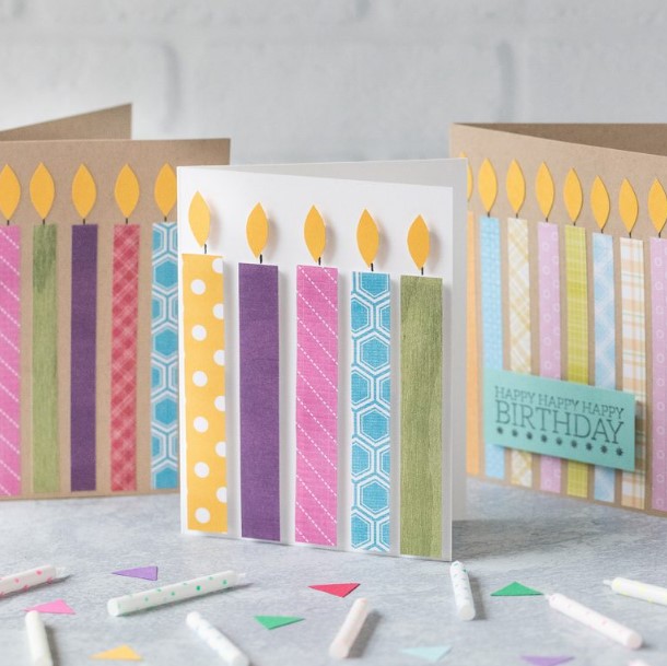 Paper candles birthday card