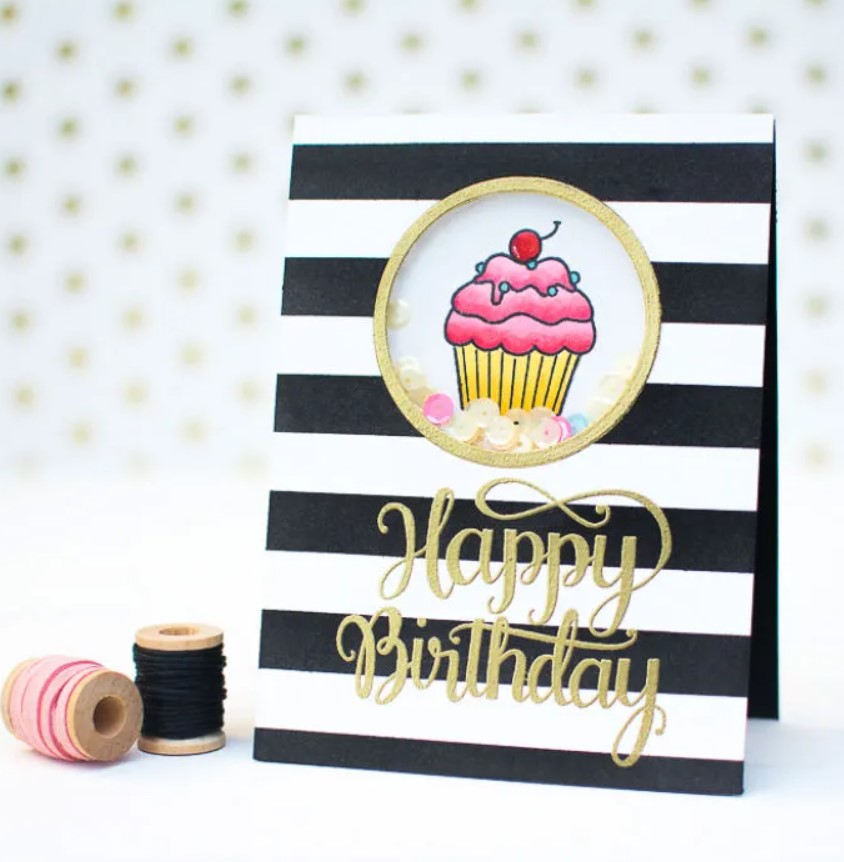 Sequin Shaker birthday card