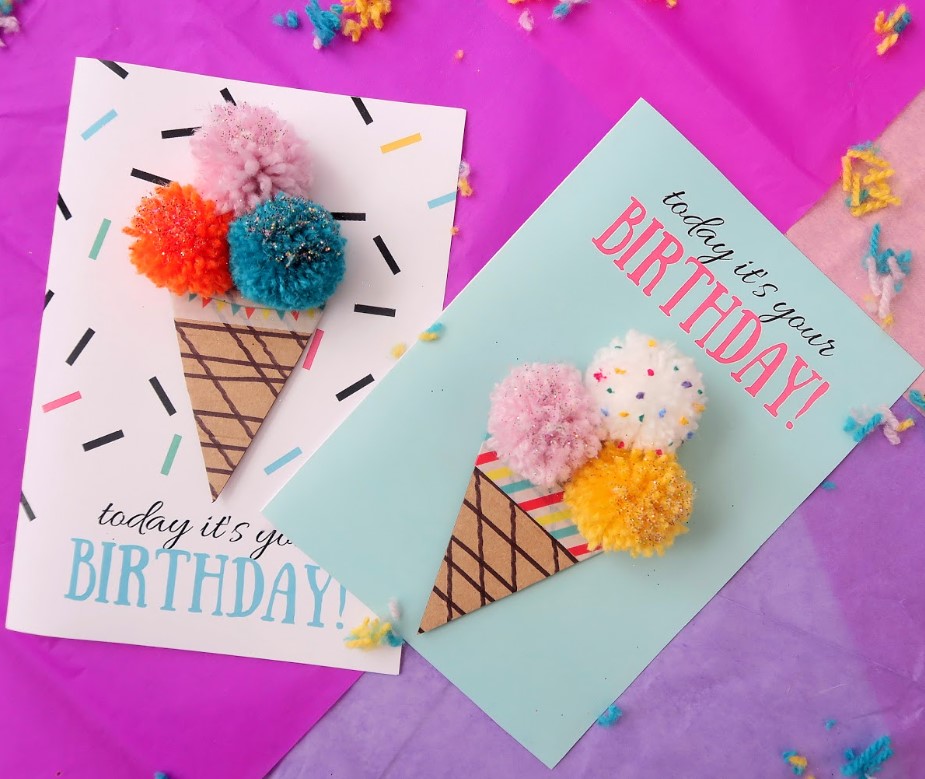Pom ice cream birthday card