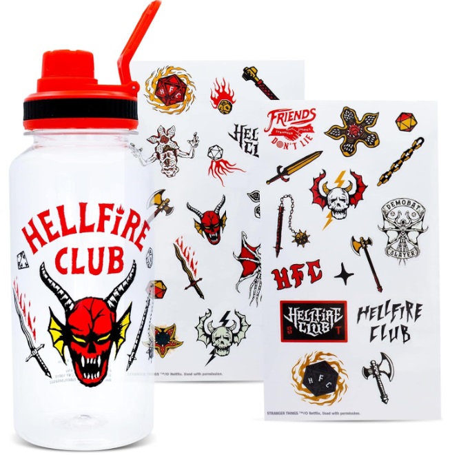 Stranger Things Water Bottle and Sticker Set