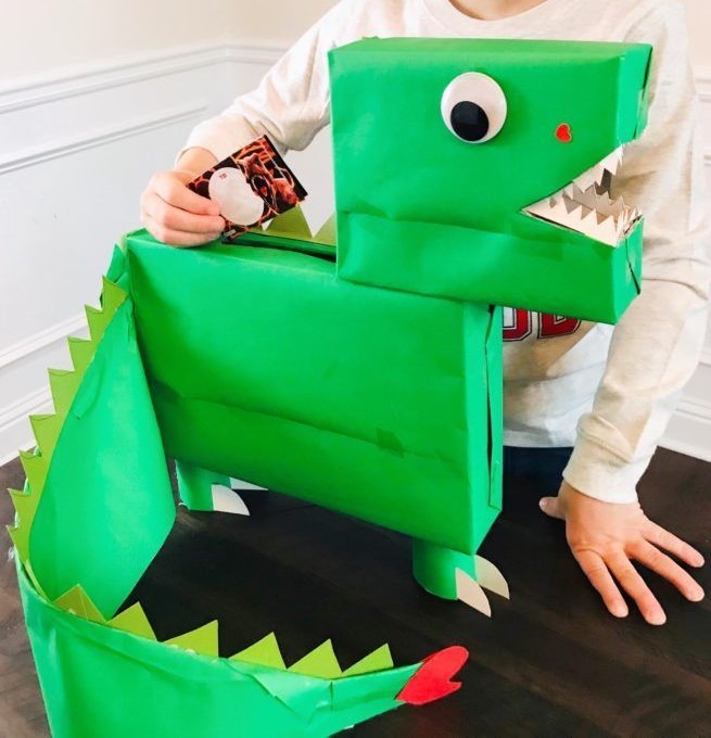 DIY Valentine's Day Box Ideas dinosaur