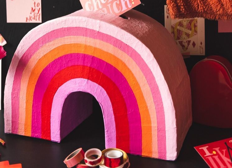 DIY Valentine's Day Box Ideas rainbow