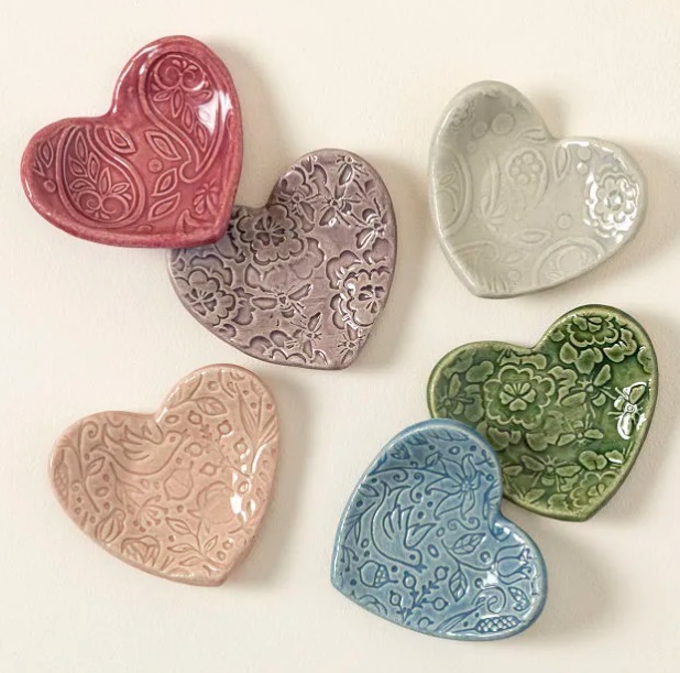 Handmade Heart Ceramic Dish Set